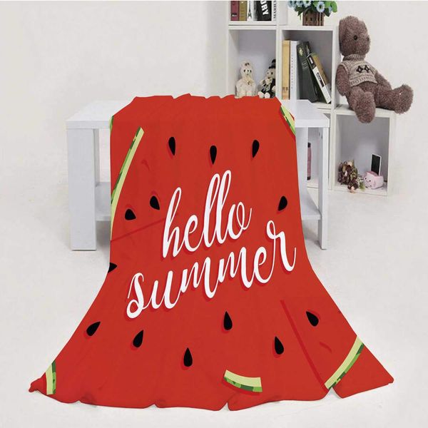 Hello Summer Graphic with Watermelon UK,Soft Luxuries Throw Blanket Microfiber Soft Throw Summer
Hello Summer Graphic with Watermelon UK,Soft Luxuries Throw Blanket Microfiber Soft Throw Summer
