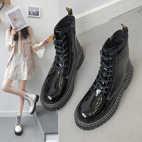boots british style women's winter plus velvet mid-tube broch lens microfiber side zipper shoes, Black
boots british style women's winter plus velvet mid-tube broch lens microfiber side zipper shoes, Black