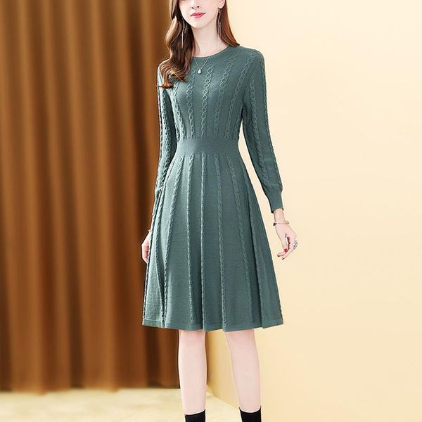 casual dresses green women's dress winter knit twist sweater vintage slim elegant o-neck chic a-line knited solid vestidos 2021, Black;gray
casual dresses green women's dress winter knit twist sweater vintage slim elegant o-neck chic a-line knited solid vestidos 2021, Black;gray