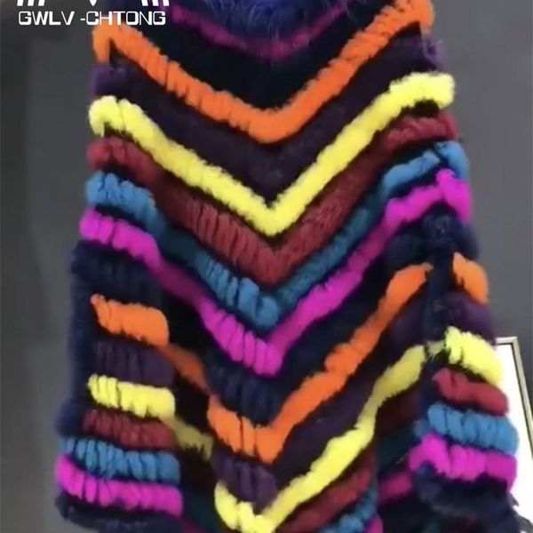 genuine real natural women's knitted rabbit fur shawl with raccoon fur collar girl's multi-color colorfull pullover 211007, Black
genuine real natural women's knitted rabbit fur shawl with raccoon fur collar girl's multi-color colorfull pullover 211007, Black