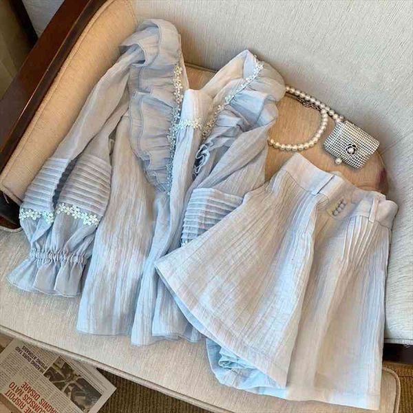 summer 2 pieces set casual short sleeve shirt high waist short pants solid women chic loose streetwear ladies suits, Gray
summer 2 pieces set casual short sleeve shirt high waist short pants solid women chic loose streetwear ladies suits, Gray
