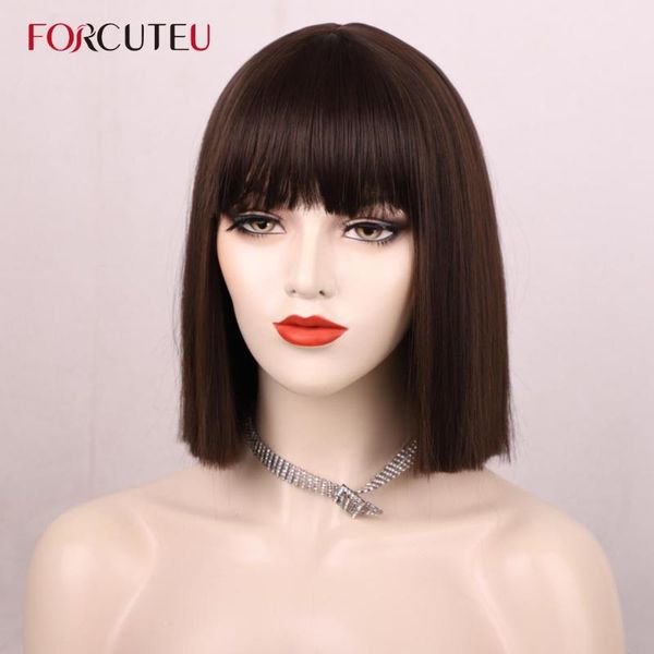 synthetic wigs forcuteu bob brown wig with bangs straight short for black women pink red purple cosplay daily hair
synthetic wigs forcuteu bob brown wig with bangs straight short for black women pink red purple cosplay daily hair