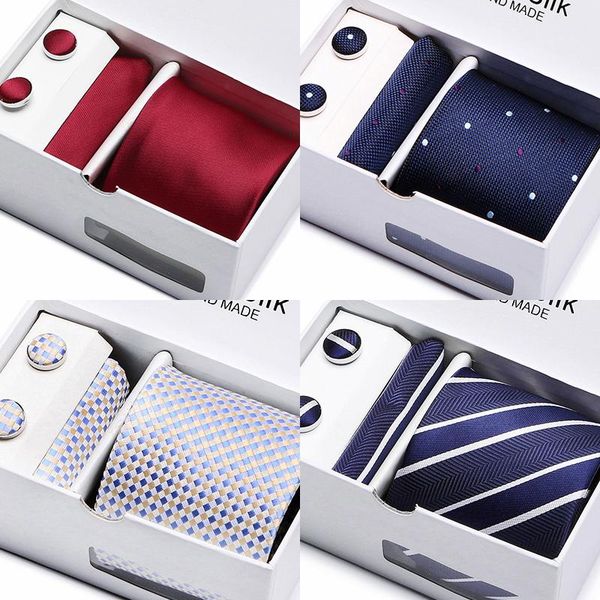 bow ties 2021 design silk holiday present tie handkerchief cufflink set necktie box striped dark red man's year's day, Black;gray
bow ties 2021 design silk holiday present tie handkerchief cufflink set necktie box striped dark red man's year's day, Black;gray