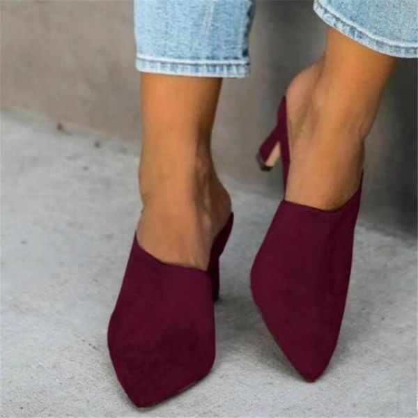 women's high heels summer mules woman slip on slippers ladies pointed toe female casual slides plus size 35-43, Black
women's high heels summer mules woman slip on slippers ladies pointed toe female casual slides plus size 35-43, Black