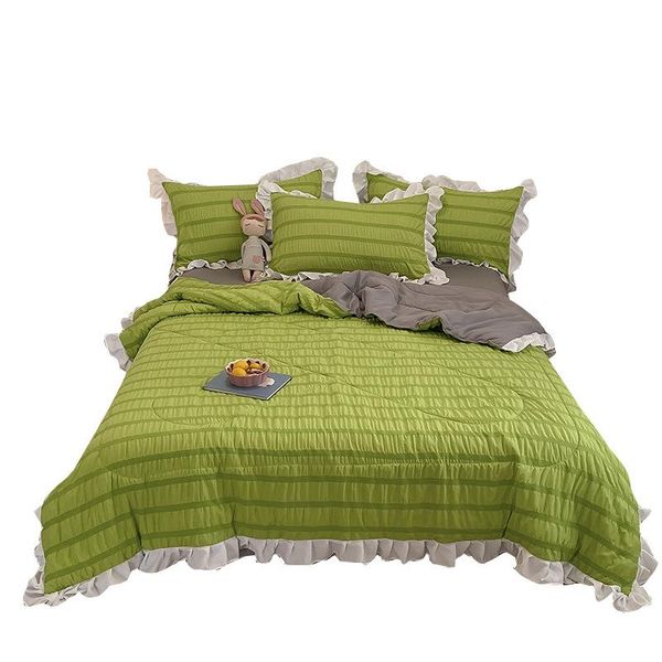 princess style green summer quilt bedspread lace decor seersucker air conditioned duvet solid color girls home comforter comforters & sets
princess style green summer quilt bedspread lace decor seersucker air conditioned duvet solid color girls home comforter comforters & sets