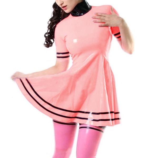 casual dresses 2021 arrivals high neck short sleeve mimi dress chic trendy elegant sweet retro pvc faux pu baseball club, Black;gray
casual dresses 2021 arrivals high neck short sleeve mimi dress chic trendy elegant sweet retro pvc faux pu baseball club, Black;gray
