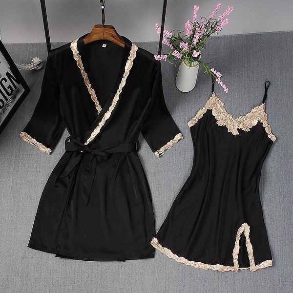 women's sleepwear women robe lace femme set sleep lounge indoor clothing ladies nightwear bathrobe night dress with chest pad, Black;red
women's sleepwear women robe lace femme set sleep lounge indoor clothing ladies nightwear bathrobe night dress with chest pad, Black;red
