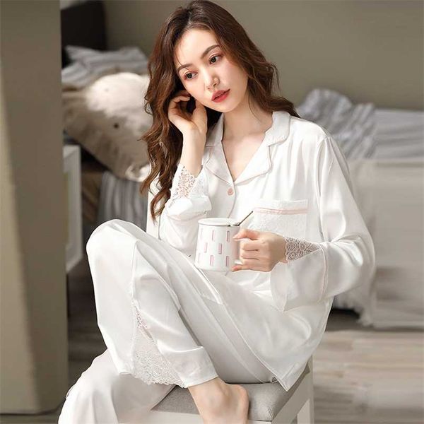 women ice silk pajamas spring white bedroom sleepwear pjs lace edge pijama feminino mujer dormir home clothes satin pyjama femme 211112, Black;red
women ice silk pajamas spring white bedroom sleepwear pjs lace edge pijama feminino mujer dormir home clothes satin pyjama femme 211112, Black;red