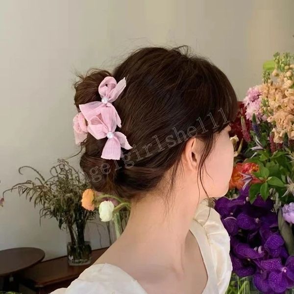 girl cherry blossom powder bow pearl hair claw clip sweet spring summer back head clips hair accessories headdress ins, Slivery;white
girl cherry blossom powder bow pearl hair claw clip sweet spring summer back head clips hair accessories headdress ins, Slivery;white