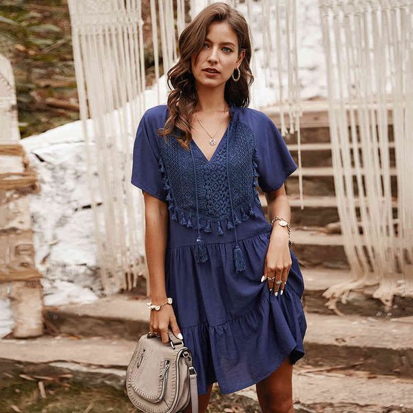 dresses summer mini patchwork lace elegant ladies es short loose casual beach boho women vestidos mm3w, Black;gray
dresses summer mini patchwork lace elegant ladies es short loose casual beach boho women vestidos mm3w, Black;gray