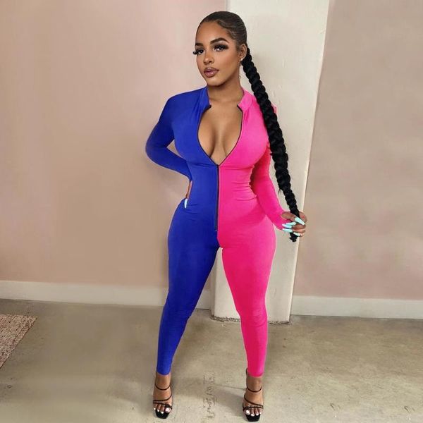 women's jumpsuits & rompers woman jumpsuit stylish splicing solid color block fashion long sleeve/pants zipper ladies soft fabric, Black;white
women's jumpsuits & rompers woman jumpsuit stylish splicing solid color block fashion long sleeve/pants zipper ladies soft fabric, Black;white