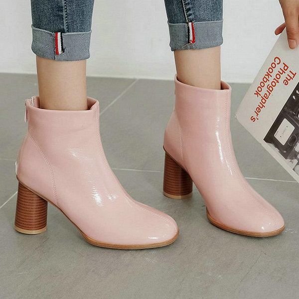 boots black beige pink women ankle pu leather round high heel ladies short zipper toe women's plus size 45
boots black beige pink women ankle pu leather round high heel ladies short zipper toe women's plus size 45