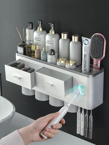 toothbrush holders wall mount holder automatic dispenser with 2/3/4 pcs inverted adsorption cups set for family bathroom accessories
toothbrush holders wall mount holder automatic dispenser with 2/3/4 pcs inverted adsorption cups set for family bathroom accessories