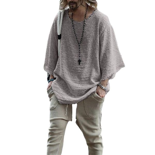 men's t-shirts 2021 middle sleeve solid color trend round neck loose and comfortable t-shirt casual top, White;black
men's t-shirts 2021 middle sleeve solid color trend round neck loose and comfortable t-shirt casual top, White;black