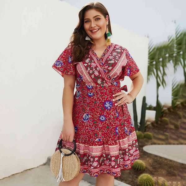 dresses spring summer floral print wrap plus size clothing for women mini es boho loose casual beach short 108m, Black;gray
dresses spring summer floral print wrap plus size clothing for women mini es boho loose casual beach short 108m, Black;gray