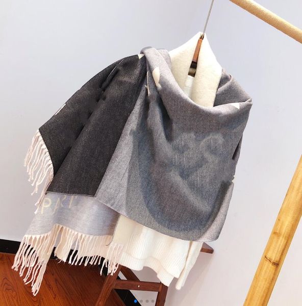 gradient scarf designers classic letter long shawl women soft silk wool cashmere scarves with high qualtiy 60-190cm, Blue;gray
gradient scarf designers classic letter long shawl women soft silk wool cashmere scarves with high qualtiy 60-190cm, Blue;gray