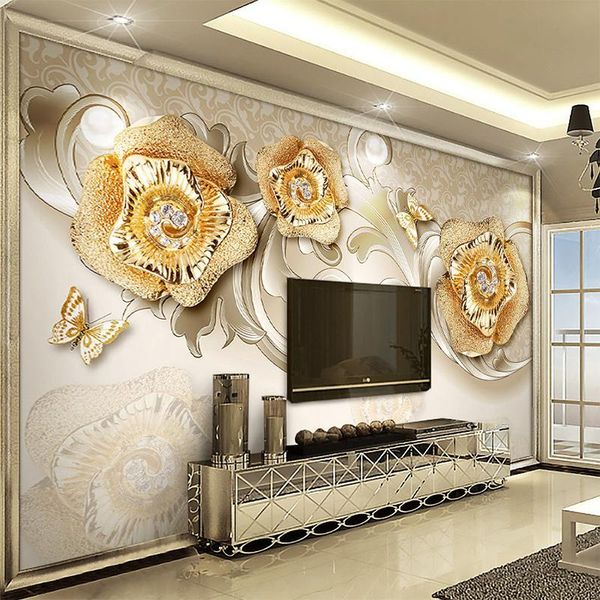 wallpapers custom modern 3d stereo european style golden flower wall cloth living room tv background home decor mural paper
wallpapers custom modern 3d stereo european style golden flower wall cloth living room tv background home decor mural paper