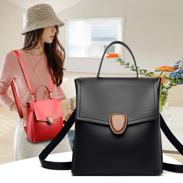 small black women's backpack classic multifunction backpacks for girl knapsack travel shoulder bags soft leather female style
small black women's backpack classic multifunction backpacks for girl knapsack travel shoulder bags soft leather female style