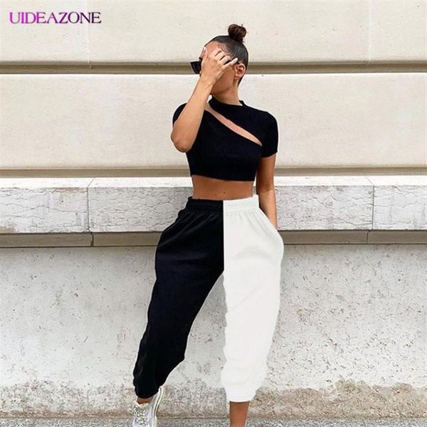 women's pants & capris uideazone woman high waist two tone color casual trousers streetwear full lenght patchwork female elastic, Black;white
women's pants & capris uideazone woman high waist two tone color casual trousers streetwear full lenght patchwork female elastic, Black;white