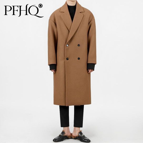 men's wool & blends pfhq men autumn thickened medium long woolen coat korean fashion loose warm windbreaker style double breasted 21d20, Black
men's wool & blends pfhq men autumn thickened medium long woolen coat korean fashion loose warm windbreaker style double breasted 21d20, Black