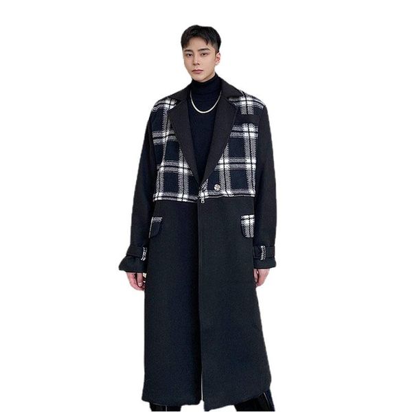 men's wool & blends autumn winter coat men detachable hem trench korean streetwear chic vintage plaid splice black woolen jacket outerw
men's wool & blends autumn winter coat men detachable hem trench korean streetwear chic vintage plaid splice black woolen jacket outerw