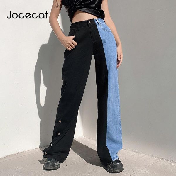 harajuku blue and black patchwork jeans pants streetwear high waist women wide leg pantalon femme korean fashion outfit women's & capri, Black;white
harajuku blue and black patchwork jeans pants streetwear high waist women wide leg pantalon femme korean fashion outfit women's & capri, Black;white