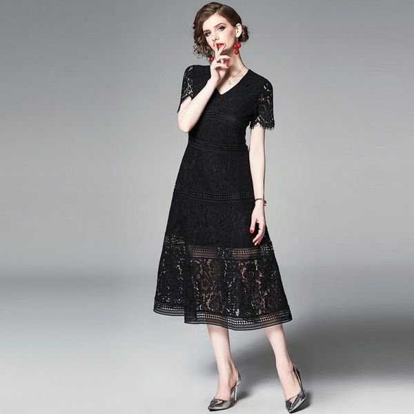 casual dresses womens fashion elegant long lace dress lady hollow out pink blue flare sleeve bodycon party female femme vestidos, Black;gray
casual dresses womens fashion elegant long lace dress lady hollow out pink blue flare sleeve bodycon party female femme vestidos, Black;gray