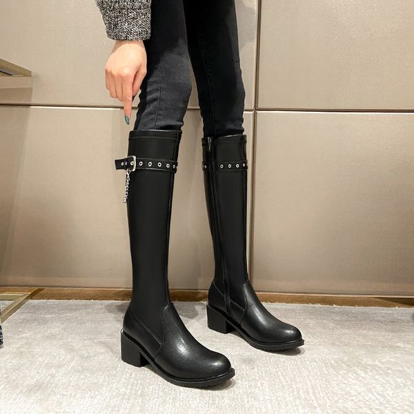 knight women's 2021 style thick small man below knee high middle heel thin elastic long boots, Black
knight women's 2021 style thick small man below knee high middle heel thin elastic long boots, Black