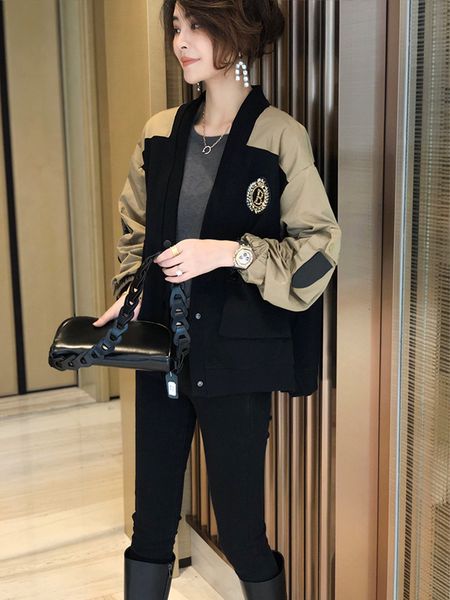 luxury women's short coatfanlis color matching cardigan women's loose casual baseball et fashion in autumn 2021, Black;brown
luxury women's short coatfanlis color matching cardigan women's loose casual baseball et fashion in autumn 2021, Black;brown