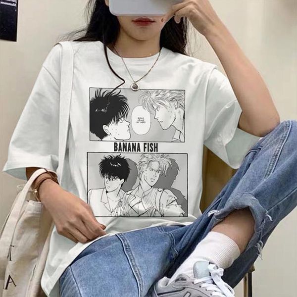 japanese anime banana fish print men t shirt and women cartoon boys love harajuku loose short sleeve tee y2k, White;black
japanese anime banana fish print men t shirt and women cartoon boys love harajuku loose short sleeve tee y2k, White;black