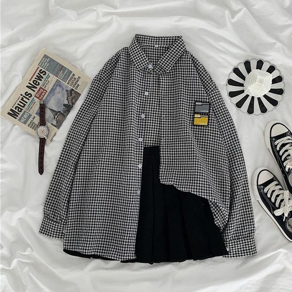 women's blouses & shirts ebaihui black and white plaid shirt women long sleeve loose vintage casual holiday 2021 spring top
women's blouses & shirts ebaihui black and white plaid shirt women long sleeve loose vintage casual holiday 2021 spring top