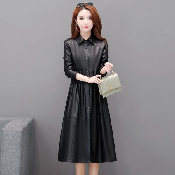 women's leather & faux spring autumn womens elegant pu long jackets ladies black sheepskin trench coat female windbreaker outerwear
women's leather & faux spring autumn womens elegant pu long jackets ladies black sheepskin trench coat female windbreaker outerwear