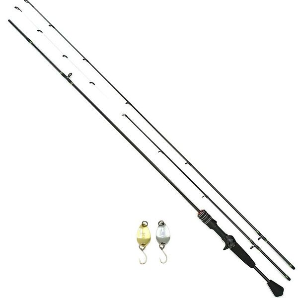 boat fishing rods 1.8m 602ul / l power rod carbon spinning 2 tips casting fast action sections super light lure weight 0.6-10g
boat fishing rods 1.8m 602ul / l power rod carbon spinning 2 tips casting fast action sections super light lure weight 0.6-10g