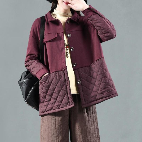 women's jackets autumn winter retro women loose padded warm coat cardigan button spliced pocket casual ladies, Black;brown
women's jackets autumn winter retro women loose padded warm coat cardigan button spliced pocket casual ladies, Black;brown