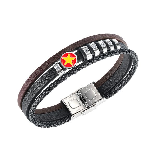 leather bracelet for men multilayer knit star stainless steel black brown hand brand punk jewelry boys gifts, Golden;silver
leather bracelet for men multilayer knit star stainless steel black brown hand brand punk jewelry boys gifts, Golden;silver