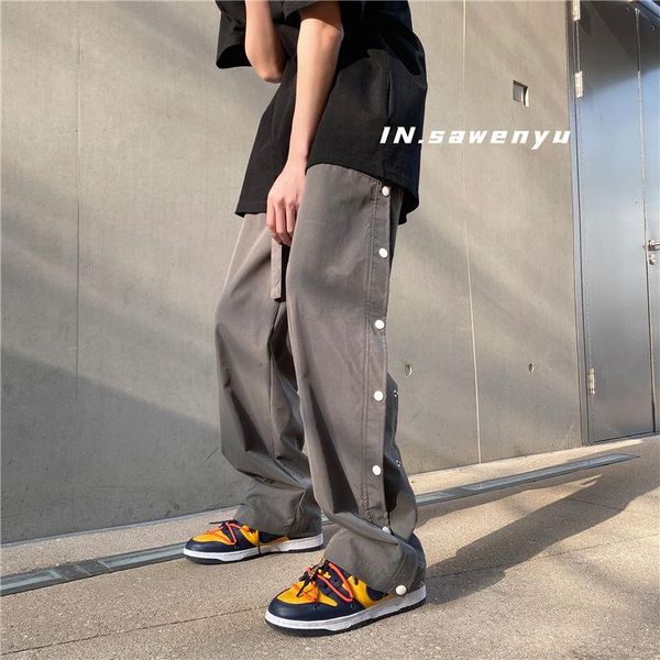 men's pants double-breasted solid color casual korean fashion loose straight-leg men streetwear hip-hop mopping, Black
men's pants double-breasted solid color casual korean fashion loose straight-leg men streetwear hip-hop mopping, Black