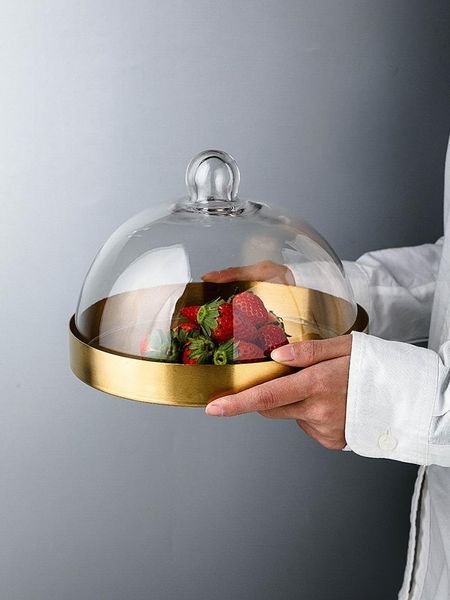 other bakeware european-style transparent glass cake cover fresh-keeping dessert golden stainless steel plate fruit
other bakeware european-style transparent glass cake cover fresh-keeping dessert golden stainless steel plate fruit