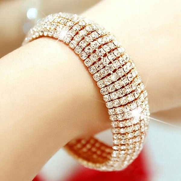 bangle classic ladies bracelet rhinestone wrap charm women jewelry, Black 
bangle classic ladies bracelet rhinestone wrap charm women jewelry, Black