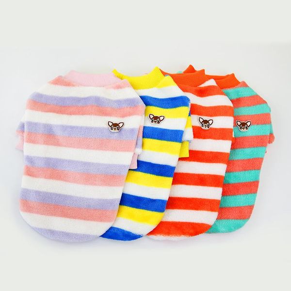 cute rainbow striped dog clothes vest short sleeve comfortable pet shirt spring autumn flannel puppy coat costume apparel
cute rainbow striped dog clothes vest short sleeve comfortable pet shirt spring autumn flannel puppy coat costume apparel