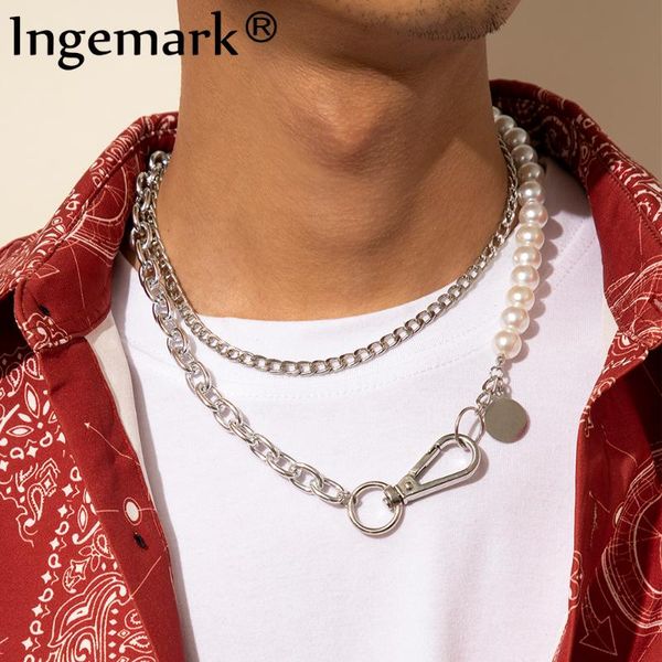 pendant necklaces hip hop punk asymmetry keychain pearl necklace vintage trendy coin choker neck jewelry for men women friends accessories, Silver
pendant necklaces hip hop punk asymmetry keychain pearl necklace vintage trendy coin choker neck jewelry for men women friends accessories, Silver
