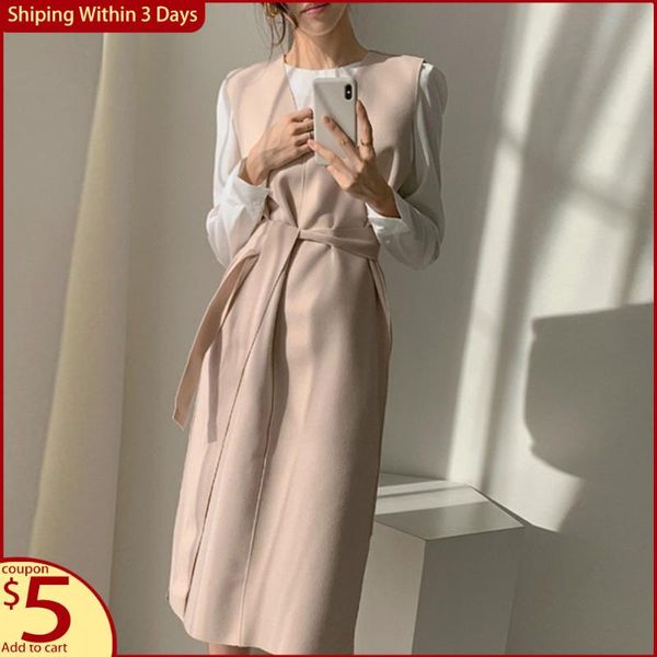 vest dress a-line long women 2021 belt lace strapless sleeveless elegant all-match retro hem slit woolen cloth casual dresses, Black;gray
vest dress a-line long women 2021 belt lace strapless sleeveless elegant all-match retro hem slit woolen cloth casual dresses, Black;gray