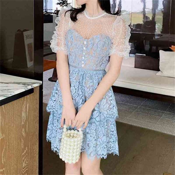 vintage blue lace dresses woman summer high waist mini vestidos lady runway self elegant party ridesmaid dress 210603, Black;gray
vintage blue lace dresses woman summer high waist mini vestidos lady runway self elegant party ridesmaid dress 210603, Black;gray