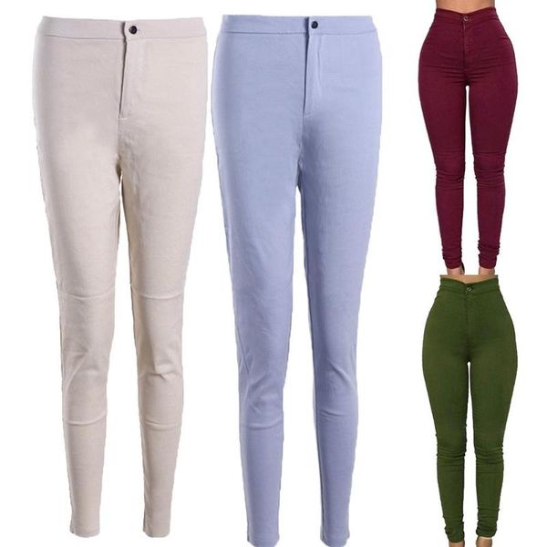women's pants & capris fashion lady solid color high waist button slim causals pencil fit trousers, Black;white
women's pants & capris fashion lady solid color high waist button slim causals pencil fit trousers, Black;white