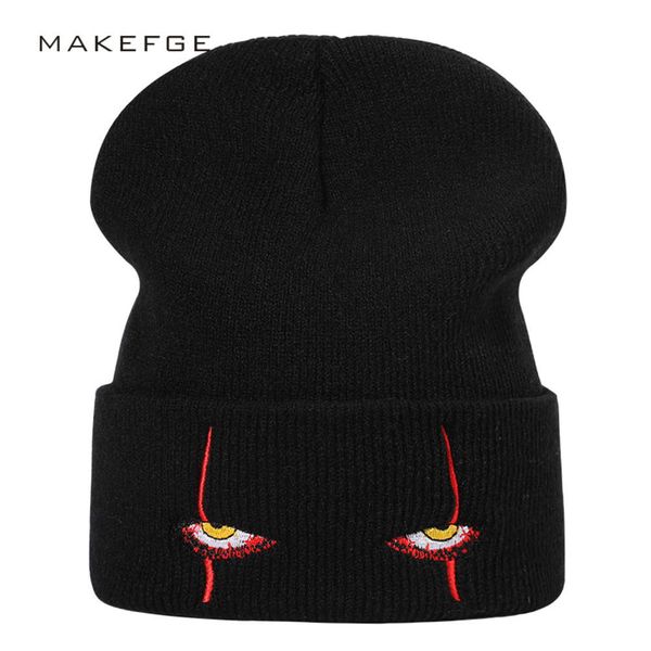 hat autumn and knitted wool hat men's women's horror clown eyes warm pullover, Blue;gray
hat autumn and knitted wool hat men's women's horror clown eyes warm pullover, Blue;gray