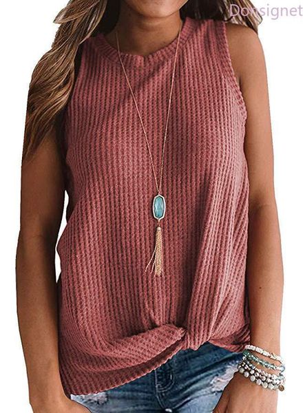 women's t-shirt donsignet fashion summer temperament round neck pullover pure color twist casual sleeveless, White
women's t-shirt donsignet fashion summer temperament round neck pullover pure color twist casual sleeveless, White