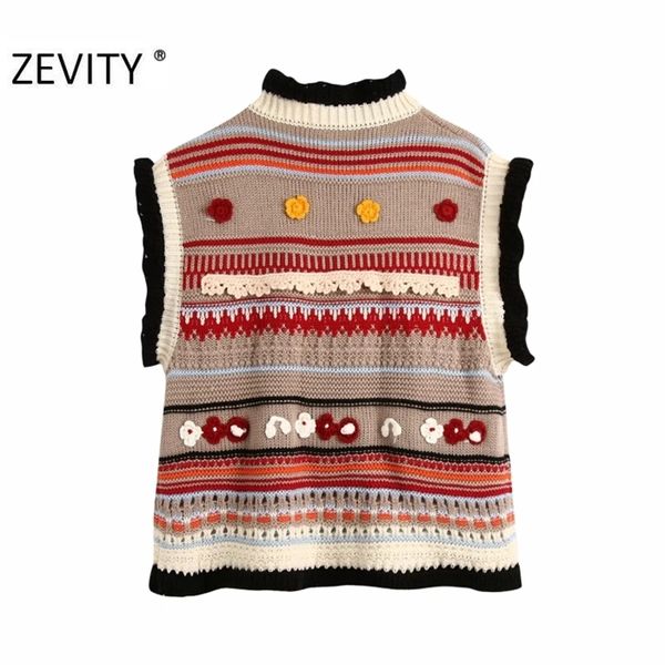 zevity women fashion color matching floral appliques knitting sweater ladies sleeveless casual vest sweaters chic s408, Black;white
zevity women fashion color matching floral appliques knitting sweater ladies sleeveless casual vest sweaters chic s408, Black;white