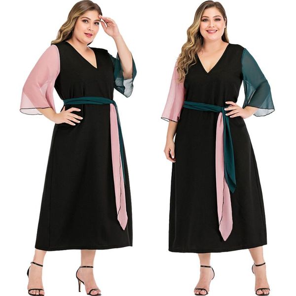 fashion kaftan muslim women long dress arab abaya v-neck casual loose color block middle east turkish with belt ramadan islamic ethnic cloth, Red
fashion kaftan muslim women long dress arab abaya v-neck casual loose color block middle east turkish with belt ramadan islamic ethnic cloth, Red