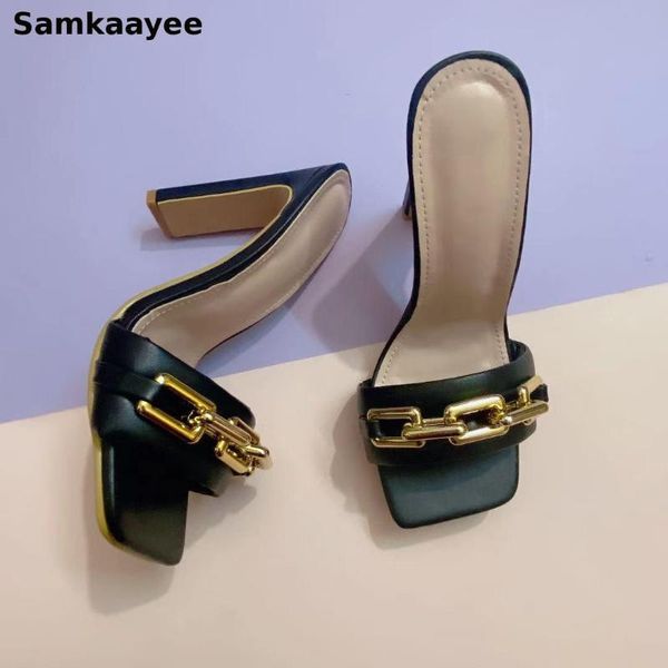 plus size 35-42 womens slippers summer femmes high heels platform shoes ladies metal buckle chain slides peep toe chaussures y48, Black
plus size 35-42 womens slippers summer femmes high heels platform shoes ladies metal buckle chain slides peep toe chaussures y48, Black