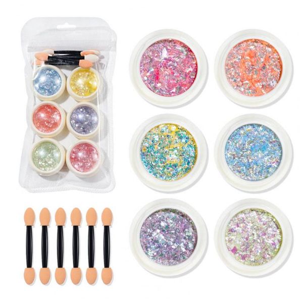 nail glitter 6pcs/set safe mermaid fine glitters sequins opal powder natural extract art shiny for manicure accessories, Silver;gold
nail glitter 6pcs/set safe mermaid fine glitters sequins opal powder natural extract art shiny for manicure accessories, Silver;gold