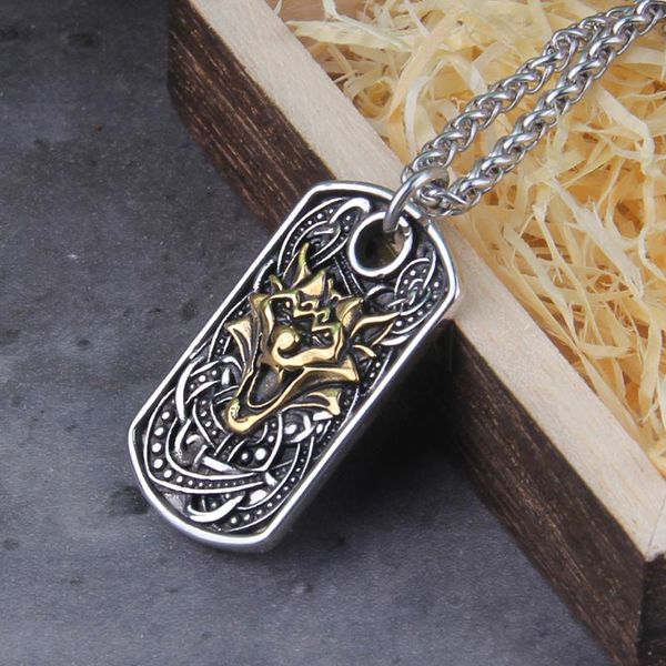 pendant necklaces nordic viking stainlesss steel celtic knot wolf necklace with gift vikings wooden box, Silver
pendant necklaces nordic viking stainlesss steel celtic knot wolf necklace with gift vikings wooden box, Silver